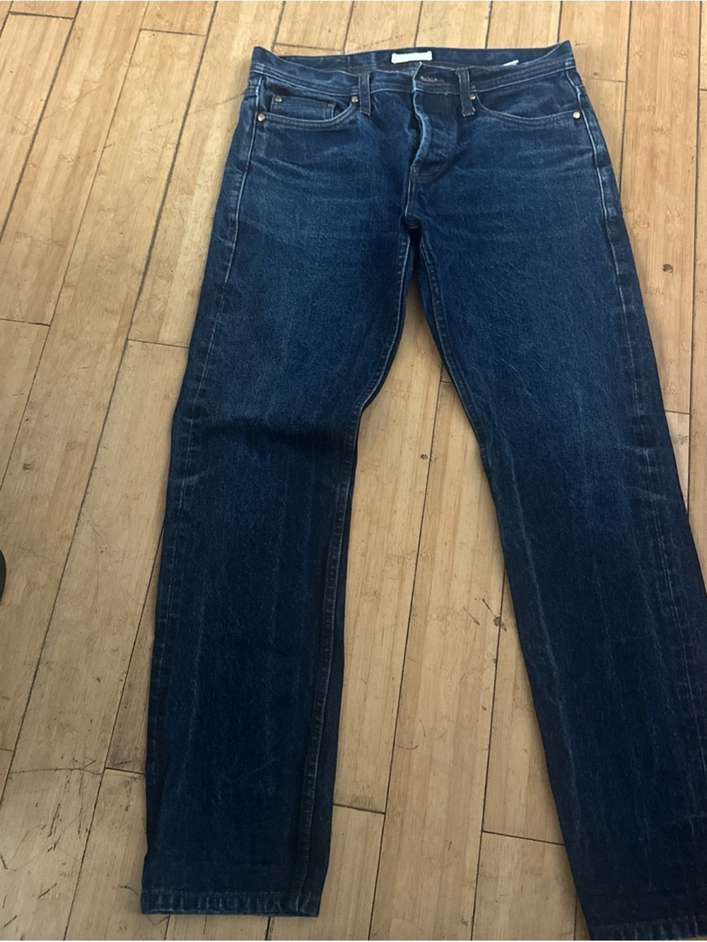 The Unbranded Brand Jeans Mens 32 Blue Tapered UB201 14.5oz Raw Selvedge Denim